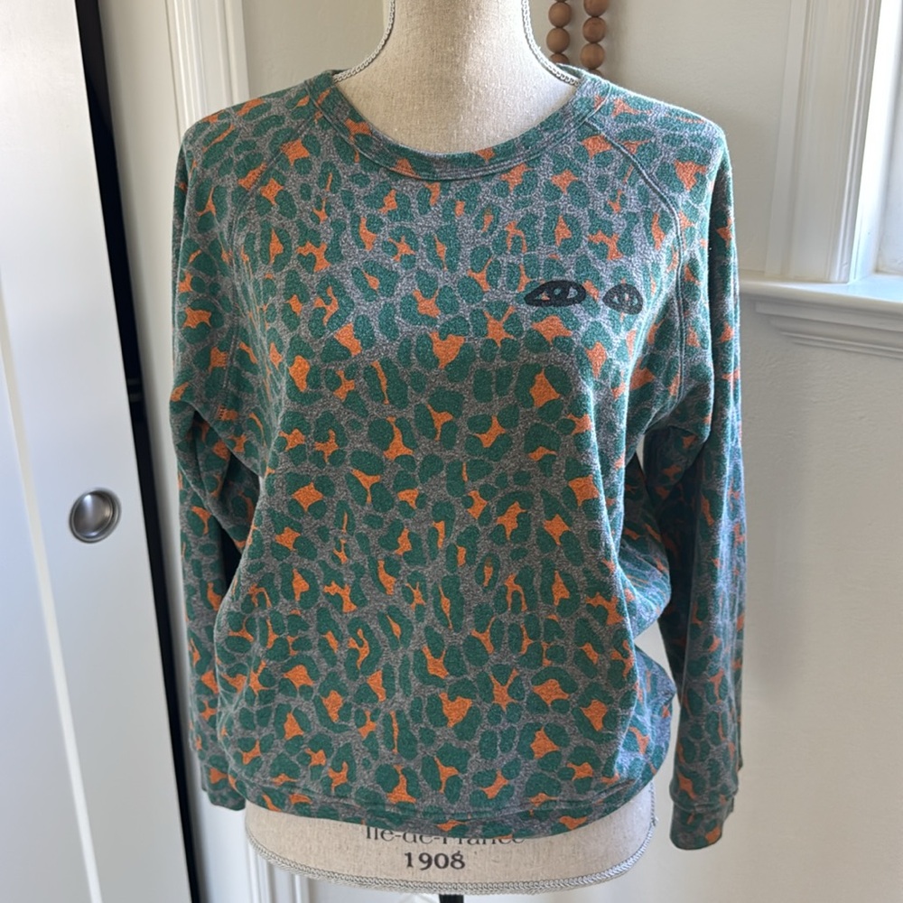 Clare V Leopard Print Sweatshirt Small GUC